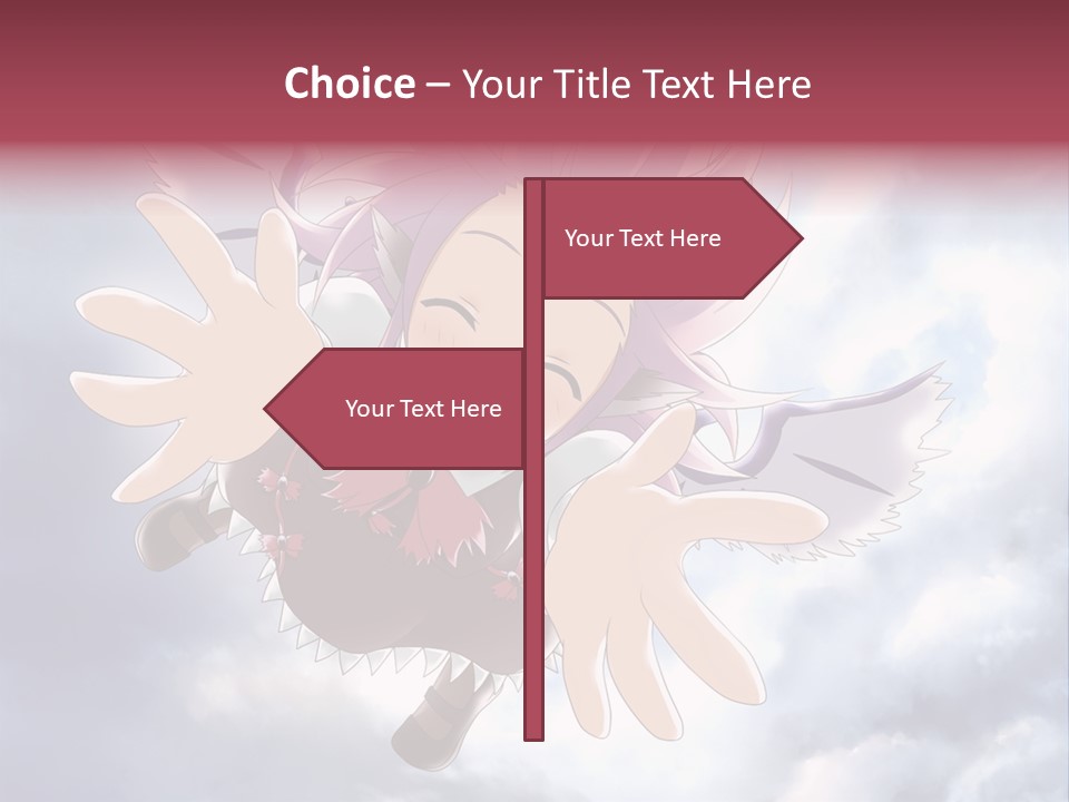 A Girl With Purple Hair Is Flying Through The Air PowerPoint Template