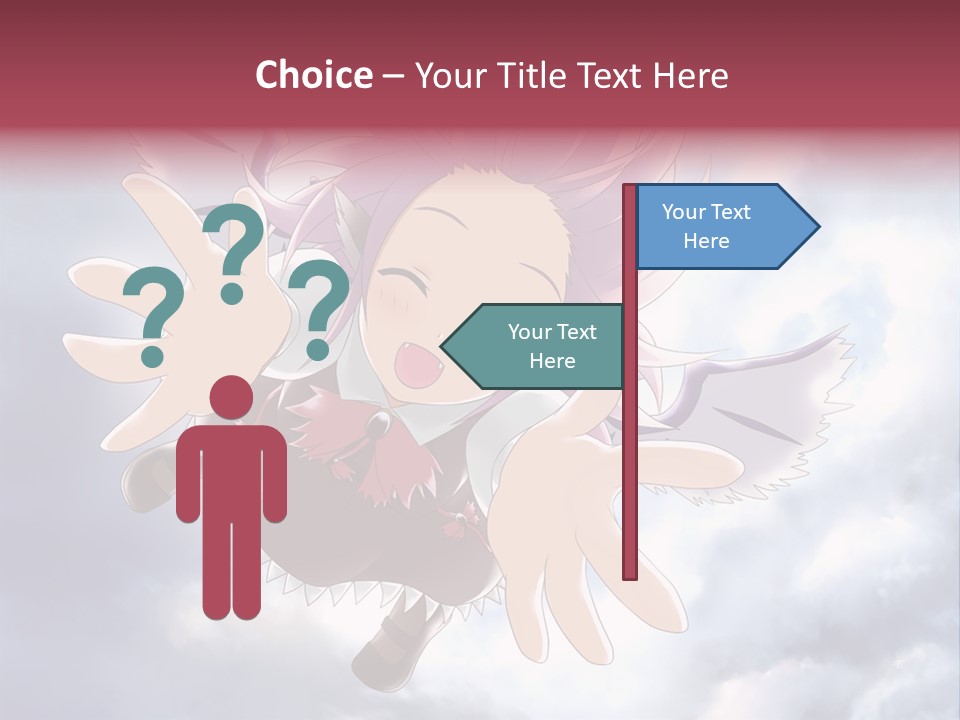 A Girl With Purple Hair Is Flying Through The Air PowerPoint Template