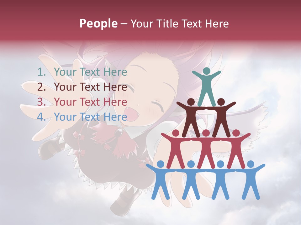 A Girl With Purple Hair Is Flying Through The Air PowerPoint Template