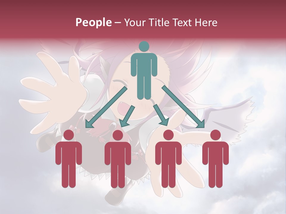 A Girl With Purple Hair Is Flying Through The Air PowerPoint Template