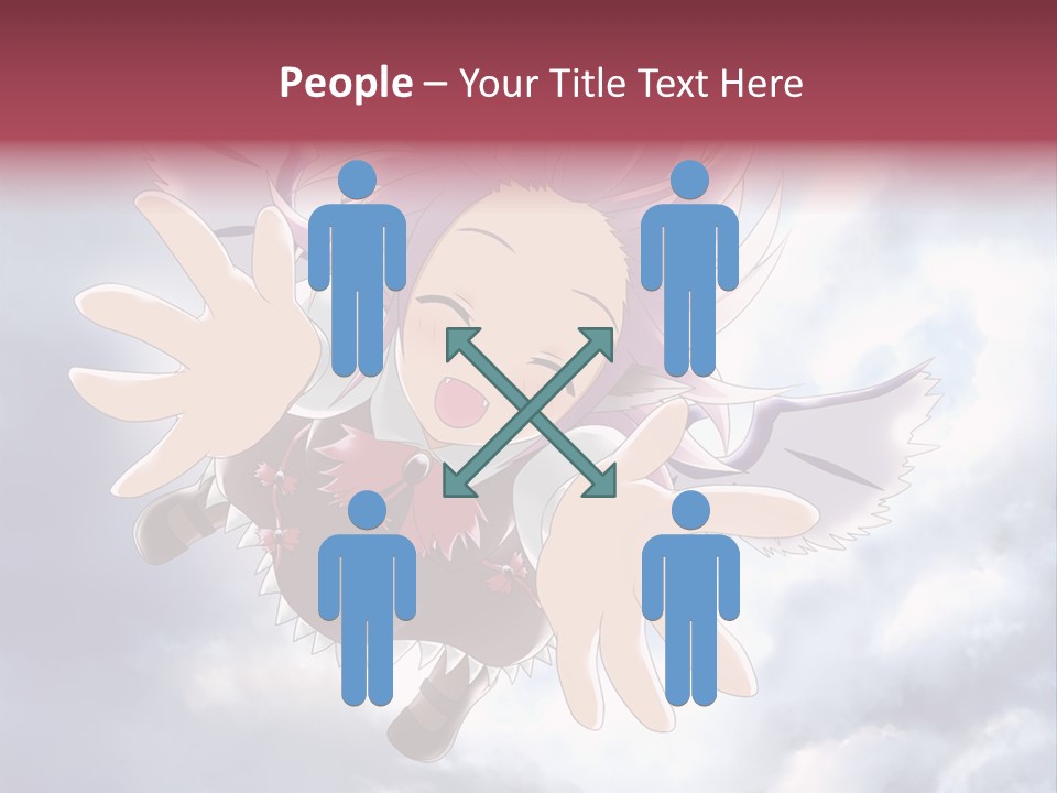 A Girl With Purple Hair Is Flying Through The Air PowerPoint Template