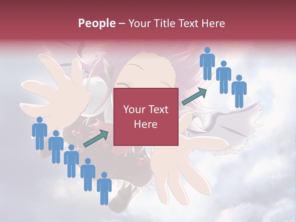 A Girl With Purple Hair Is Flying Through The Air PowerPoint Template