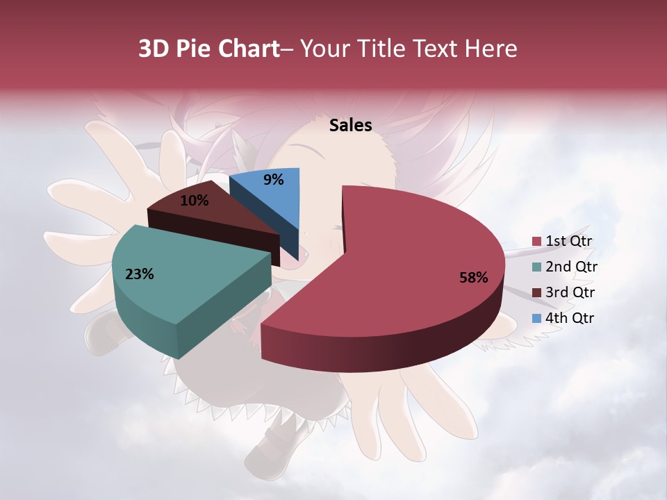 A Girl With Purple Hair Is Flying Through The Air PowerPoint Template