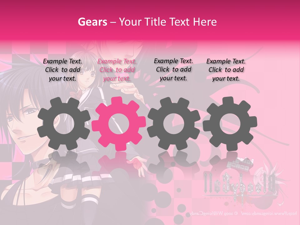 A Couple Of Anime Characters Standing Next To Each Other PowerPoint Template