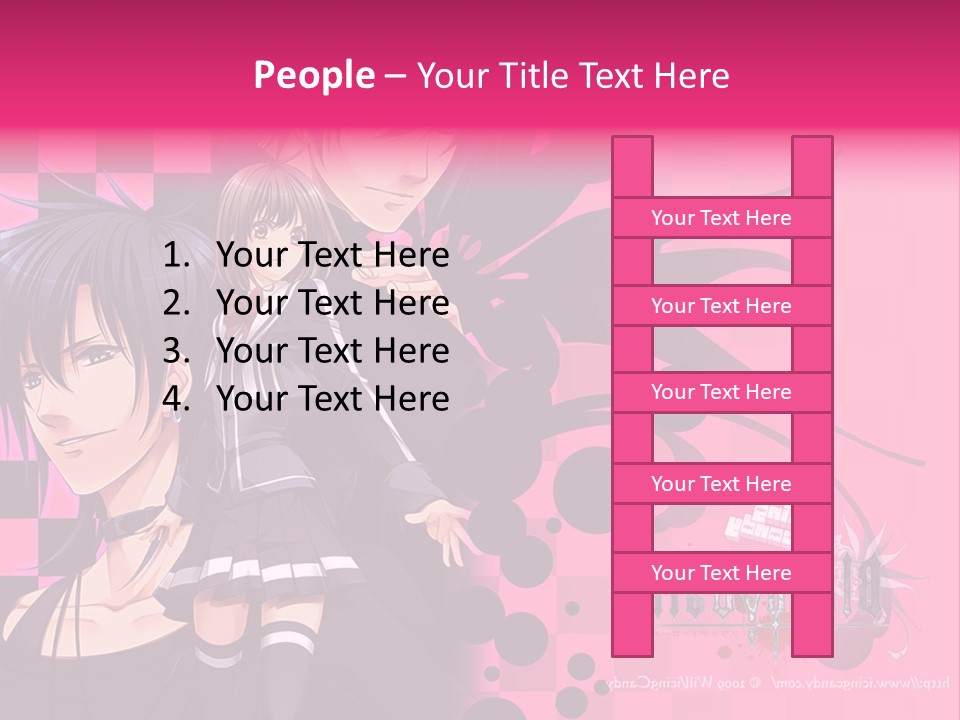 A Couple Of Anime Characters Standing Next To Each Other PowerPoint Template