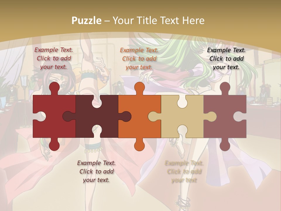 Two Women Dressed In Lingerie Dancing In A Room PowerPoint Template