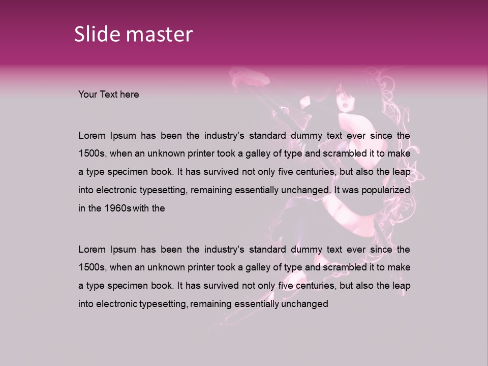 A Woman In A Black Outfit Is Holding A Sword PowerPoint Template