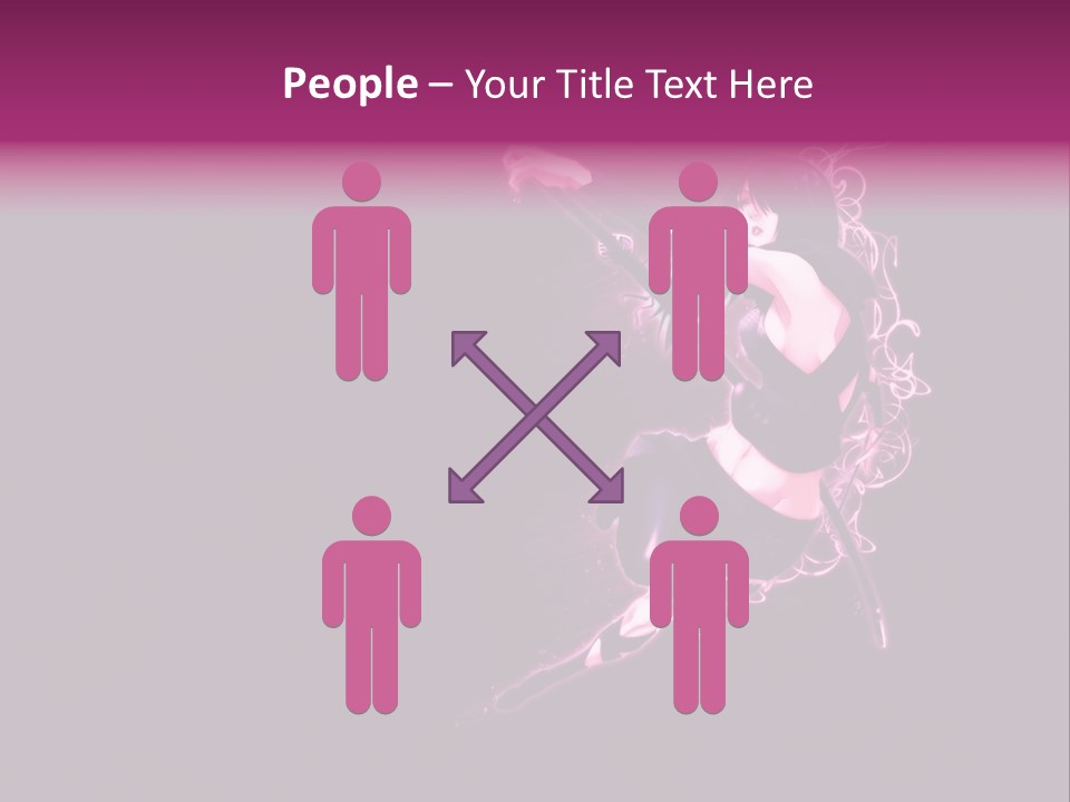 A Woman In A Black Outfit Is Holding A Sword PowerPoint Template