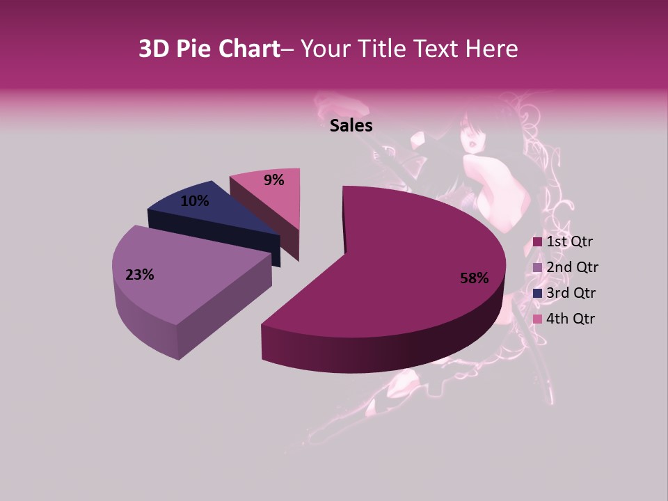 A Woman In A Black Outfit Is Holding A Sword PowerPoint Template