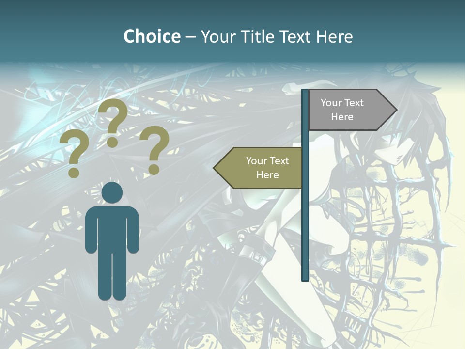 A Woman With Long Black Hair Holding A Sword PowerPoint Template