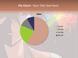 An Anime Character With Blue Eyes And Black Hair PowerPoint Template