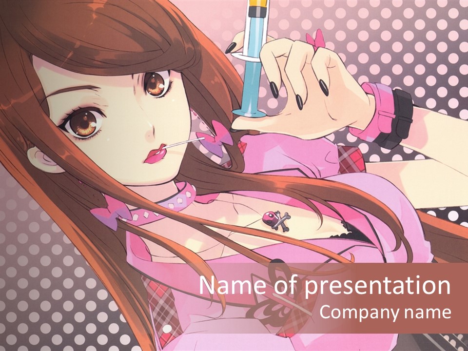 A Girl With Long Hair Holding A Pen In Her Hand PowerPoint Template