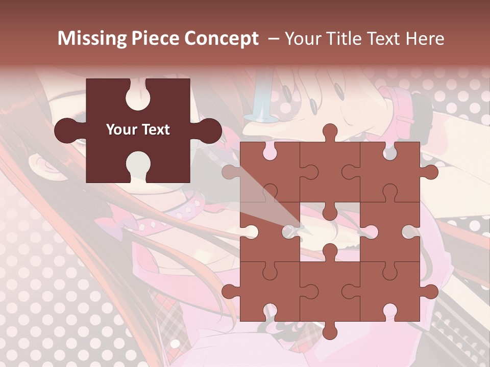 A Girl With Long Hair Holding A Pen In Her Hand PowerPoint Template