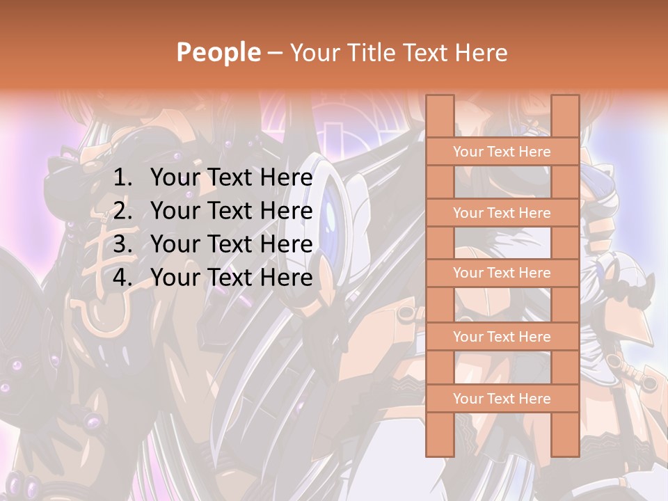A Group Of Anime Characters Standing Next To Each Other PowerPoint Template