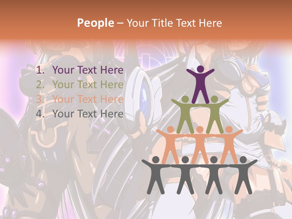 A Group Of Anime Characters Standing Next To Each Other PowerPoint Template