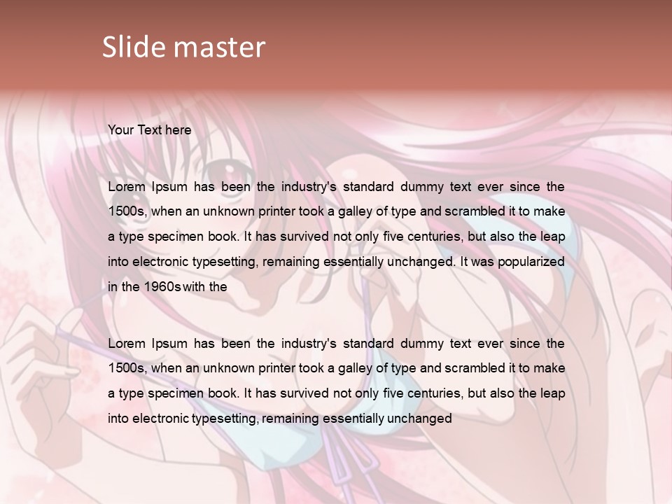 A Girl With Pink Hair Is Posing For A Picture PowerPoint Template