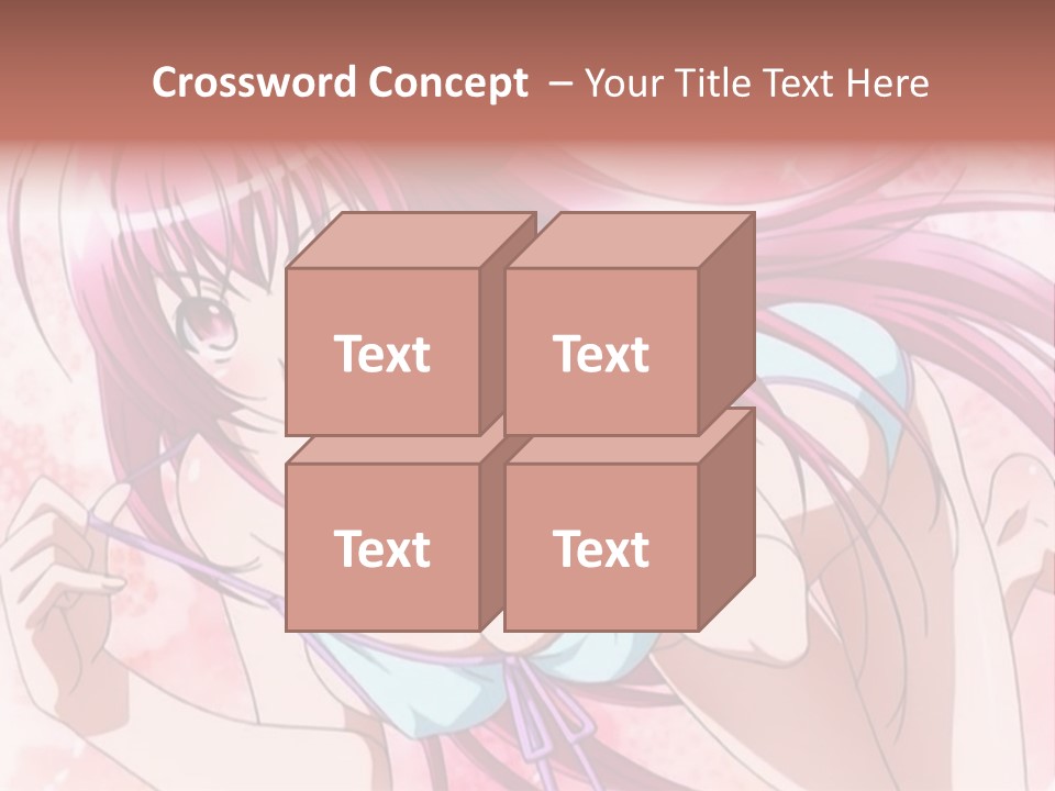 A Girl With Pink Hair Is Posing For A Picture PowerPoint Template