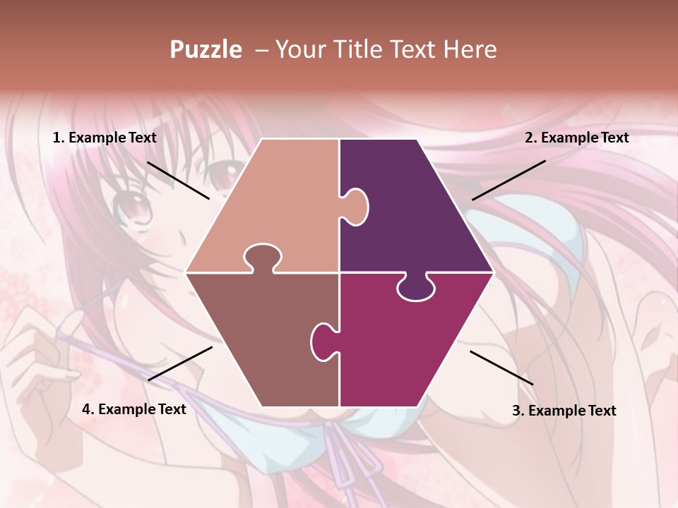 A Girl With Pink Hair Is Posing For A Picture PowerPoint Template