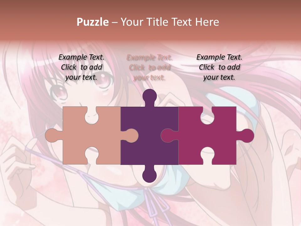 A Girl With Pink Hair Is Posing For A Picture PowerPoint Template