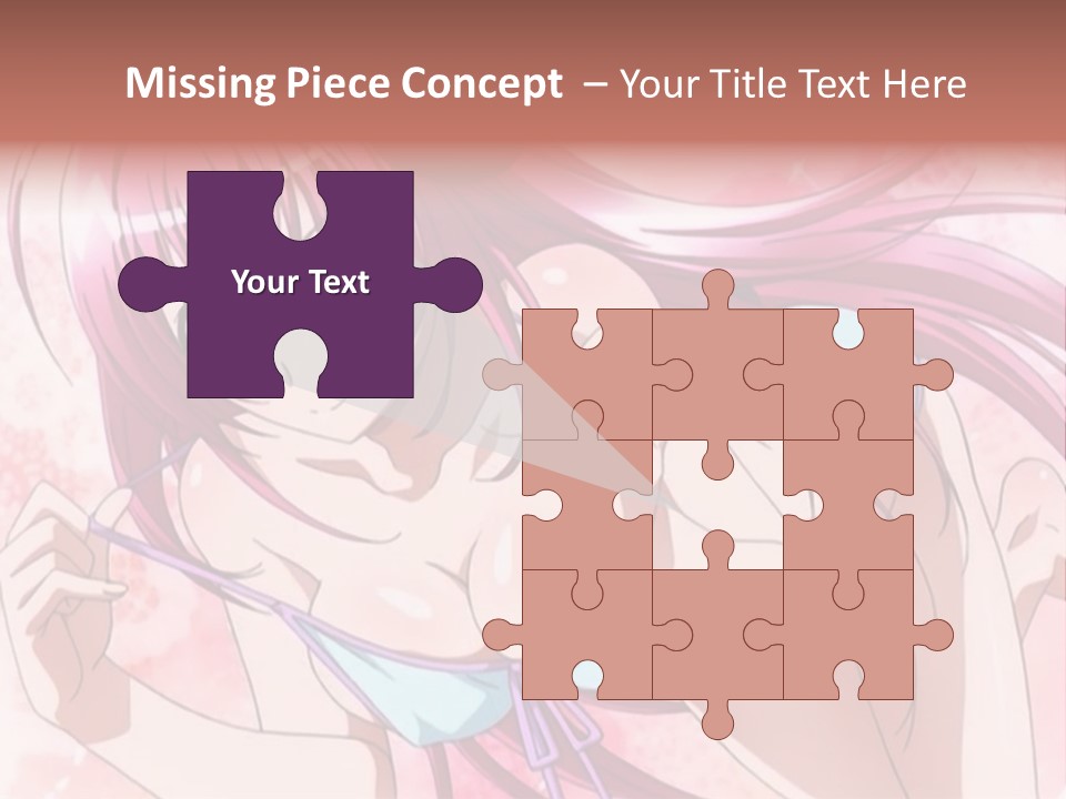 A Girl With Pink Hair Is Posing For A Picture PowerPoint Template