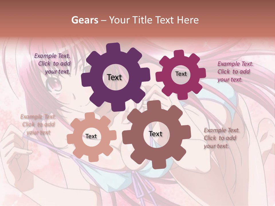 A Girl With Pink Hair Is Posing For A Picture PowerPoint Template