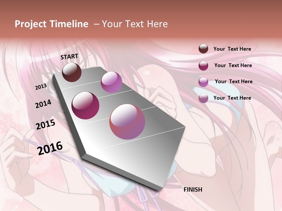 A Girl With Pink Hair Is Posing For A Picture PowerPoint Template