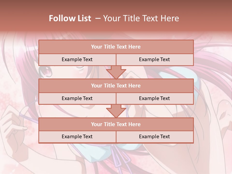 A Girl With Pink Hair Is Posing For A Picture PowerPoint Template