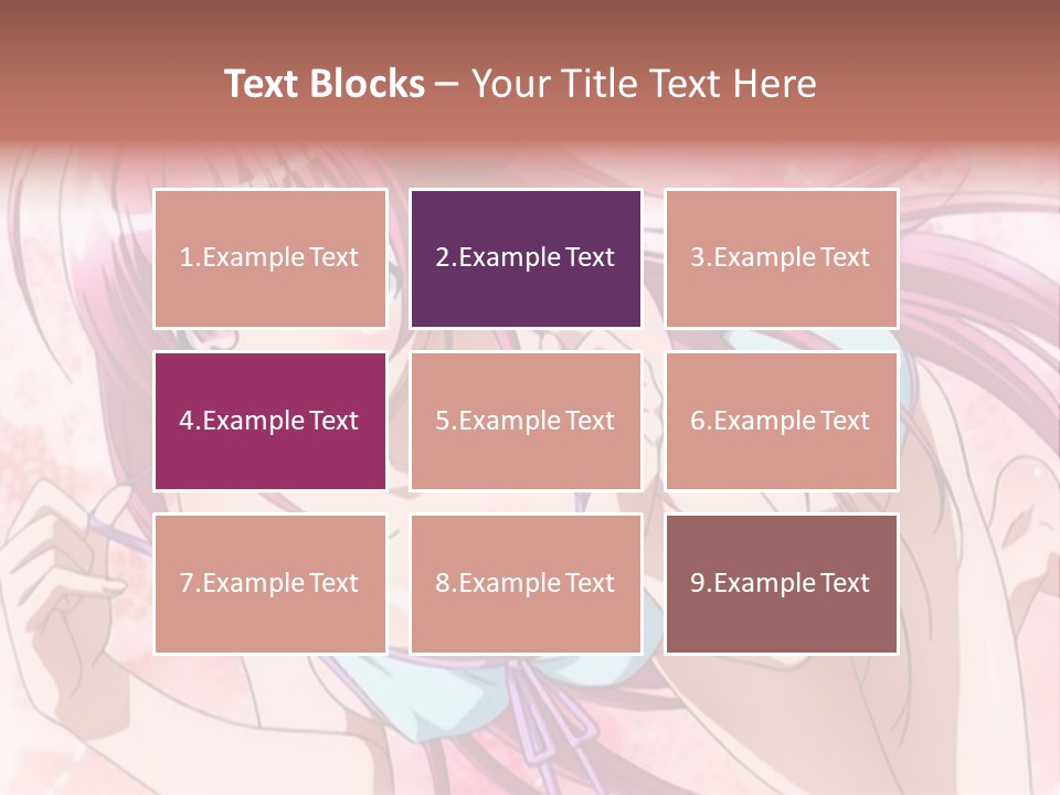 A Girl With Pink Hair Is Posing For A Picture PowerPoint Template