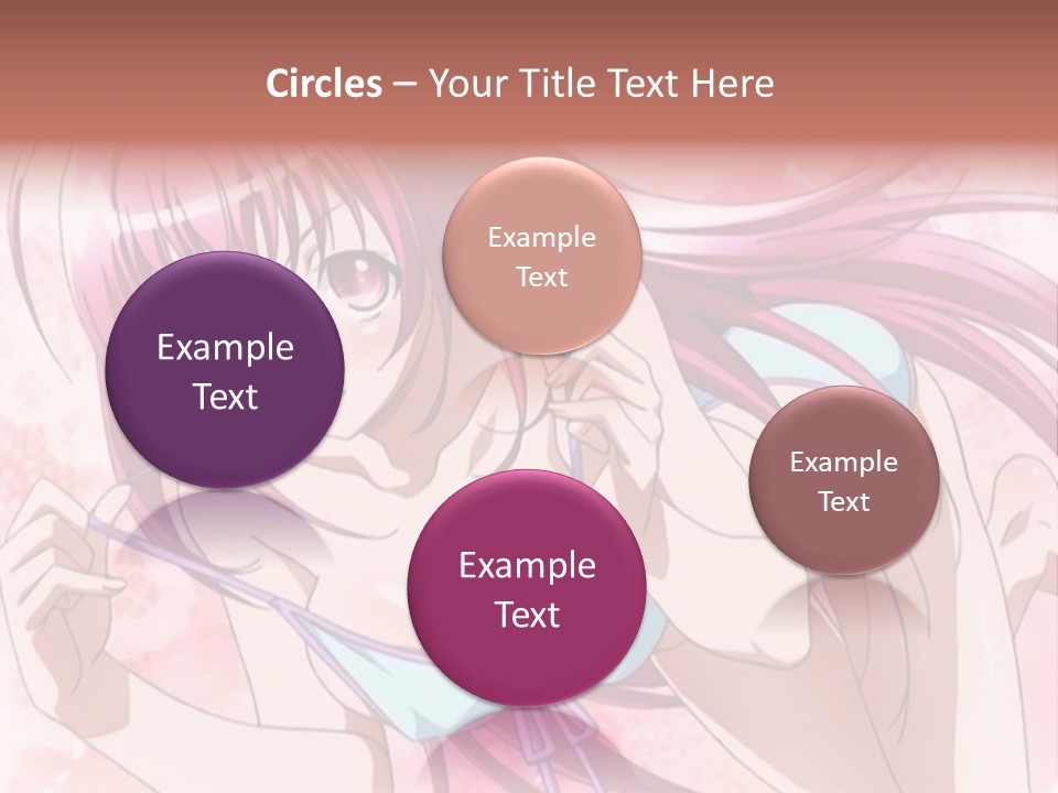 A Girl With Pink Hair Is Posing For A Picture PowerPoint Template