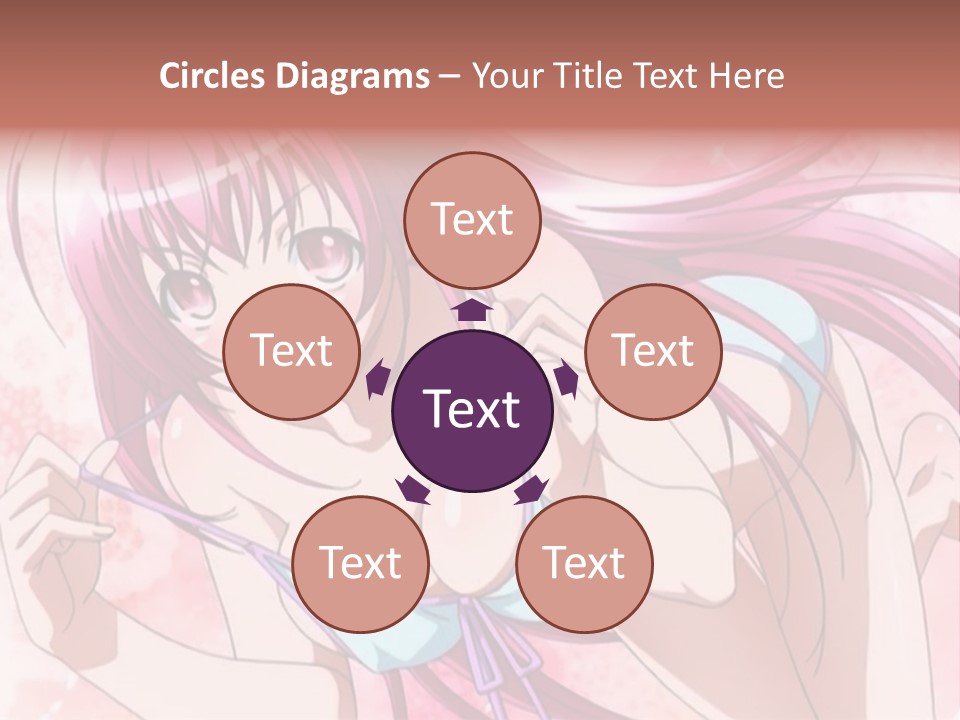 A Girl With Pink Hair Is Posing For A Picture PowerPoint Template