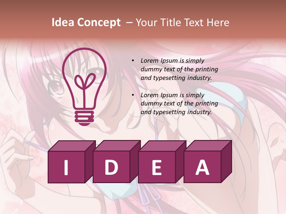 A Girl With Pink Hair Is Posing For A Picture PowerPoint Template