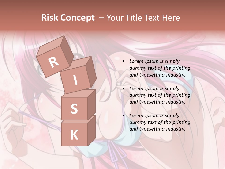 A Girl With Pink Hair Is Posing For A Picture PowerPoint Template