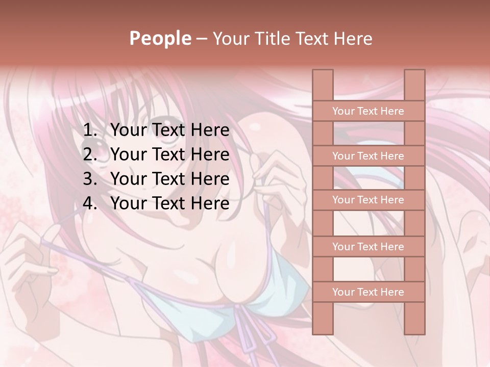 A Girl With Pink Hair Is Posing For A Picture PowerPoint Template