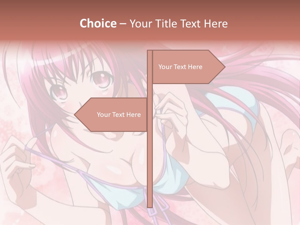 A Girl With Pink Hair Is Posing For A Picture PowerPoint Template