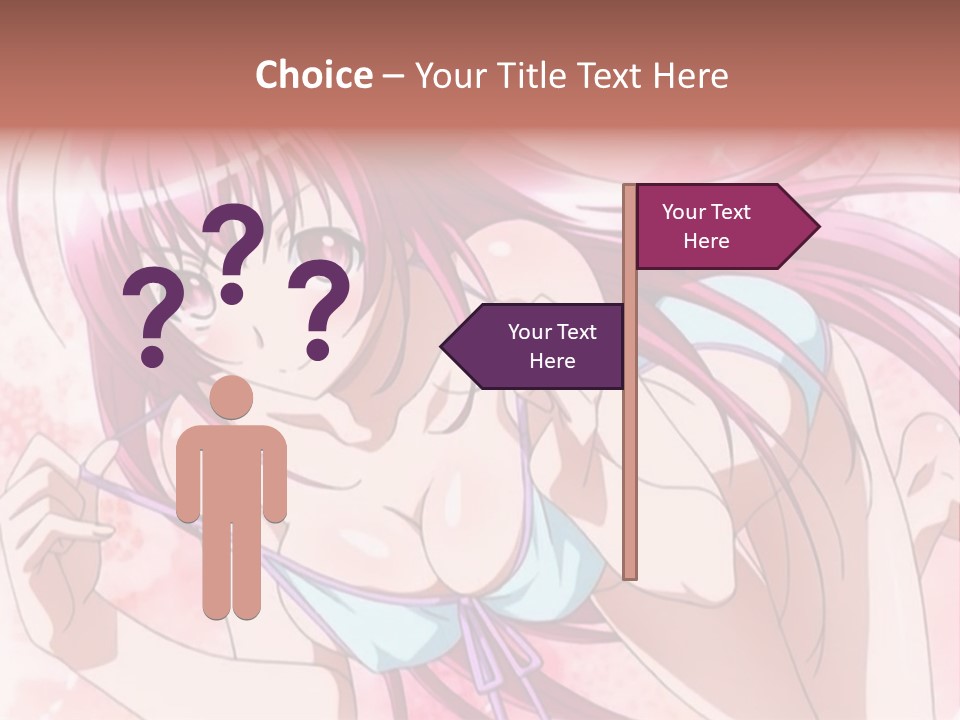 A Girl With Pink Hair Is Posing For A Picture PowerPoint Template