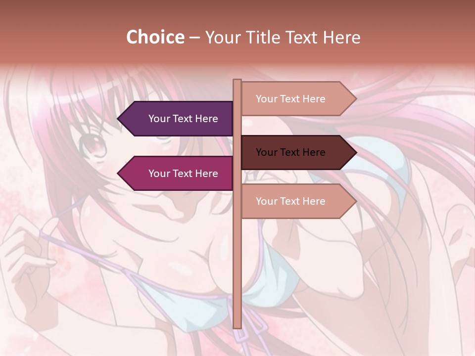 A Girl With Pink Hair Is Posing For A Picture PowerPoint Template