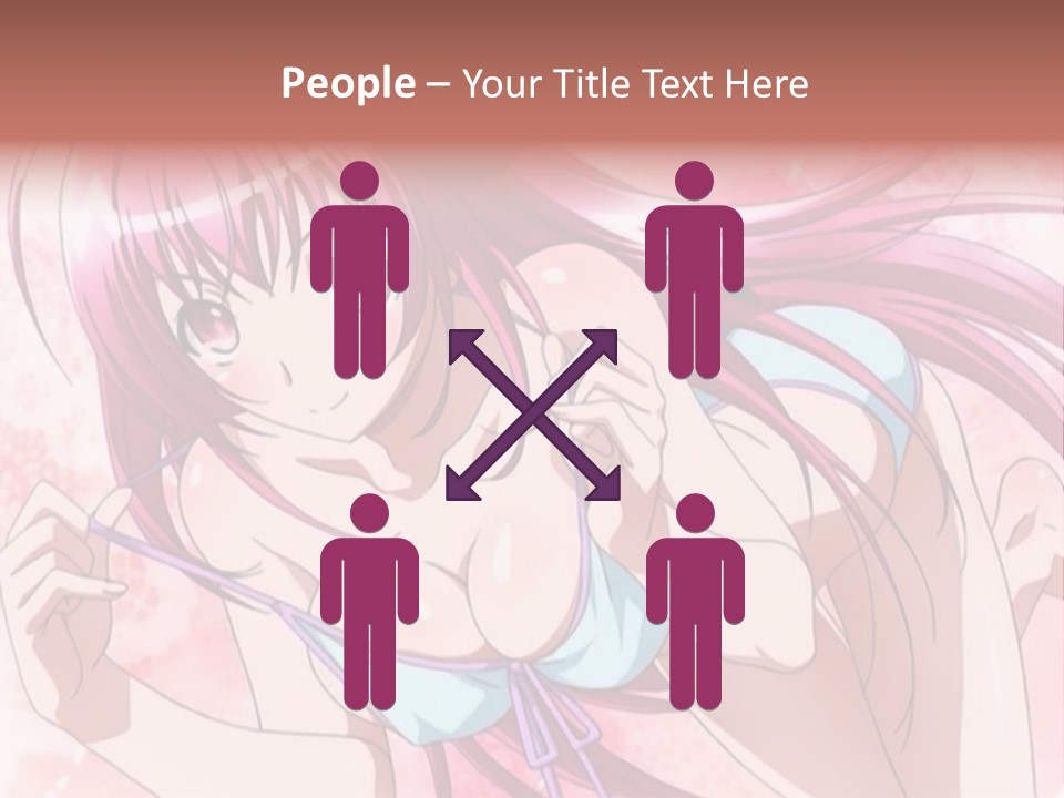 A Girl With Pink Hair Is Posing For A Picture PowerPoint Template
