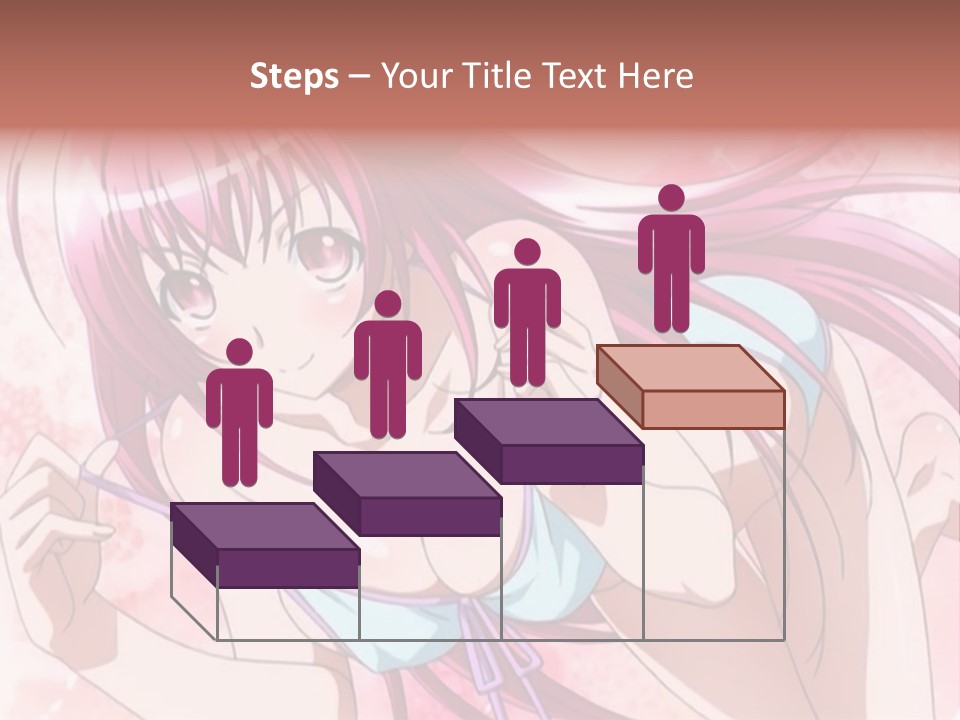 A Girl With Pink Hair Is Posing For A Picture PowerPoint Template