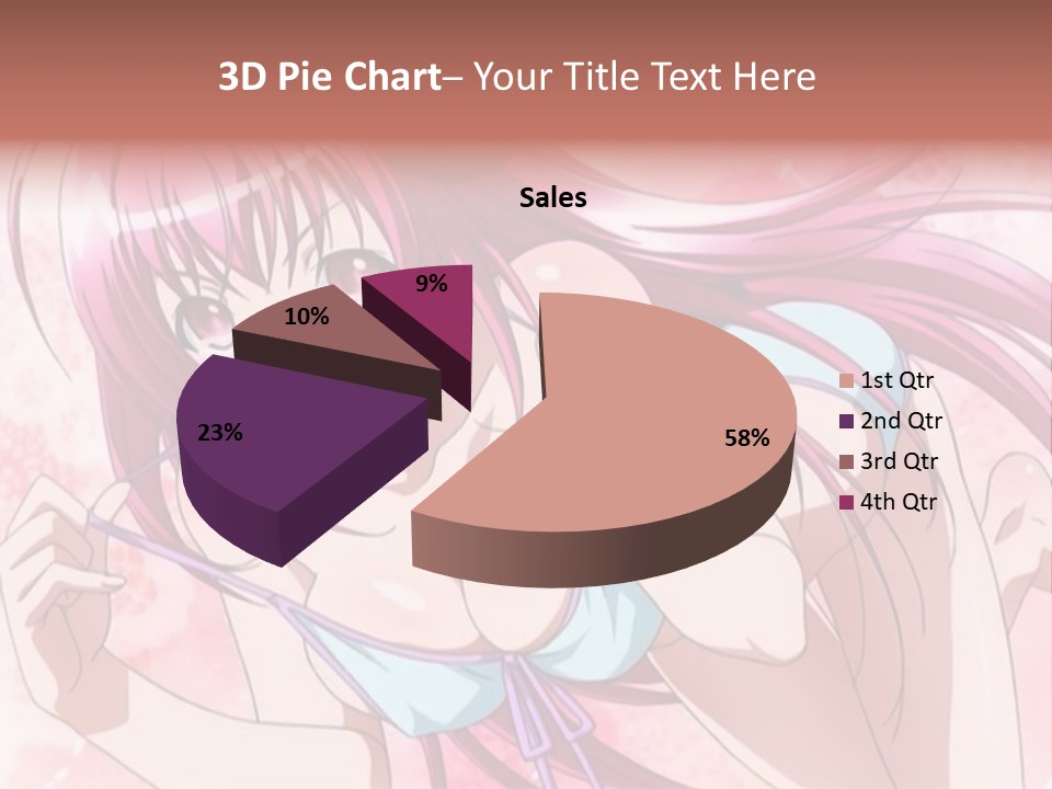 A Girl With Pink Hair Is Posing For A Picture PowerPoint Template