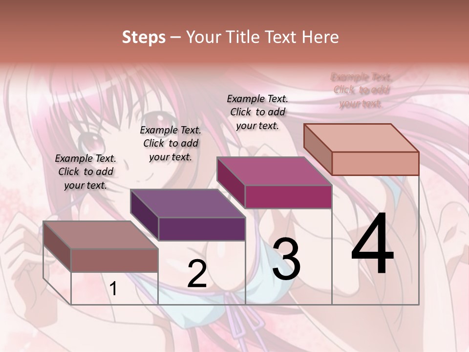 A Girl With Pink Hair Is Posing For A Picture PowerPoint Template