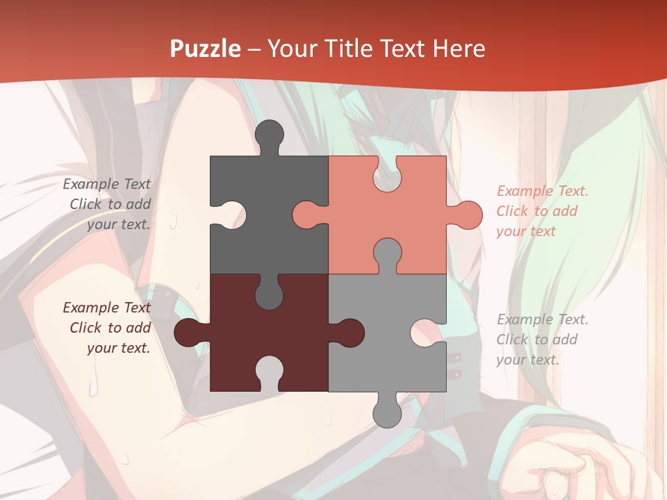 A Couple Of Anime Characters Sitting Next To Each Other PowerPoint Template