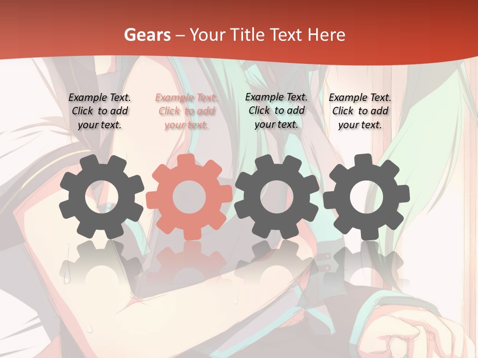 A Couple Of Anime Characters Sitting Next To Each Other PowerPoint Template
