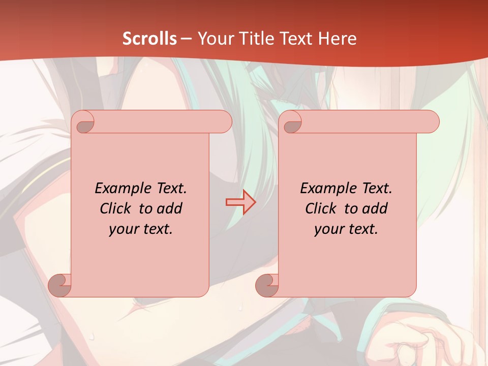A Couple Of Anime Characters Sitting Next To Each Other PowerPoint Template