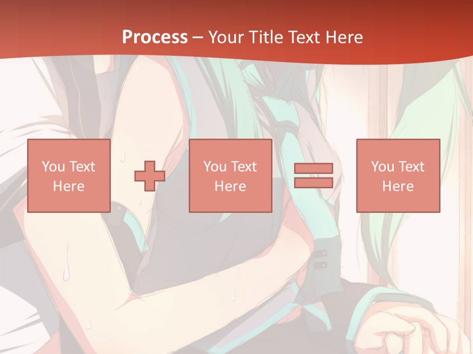 A Couple Of Anime Characters Sitting Next To Each Other PowerPoint Template