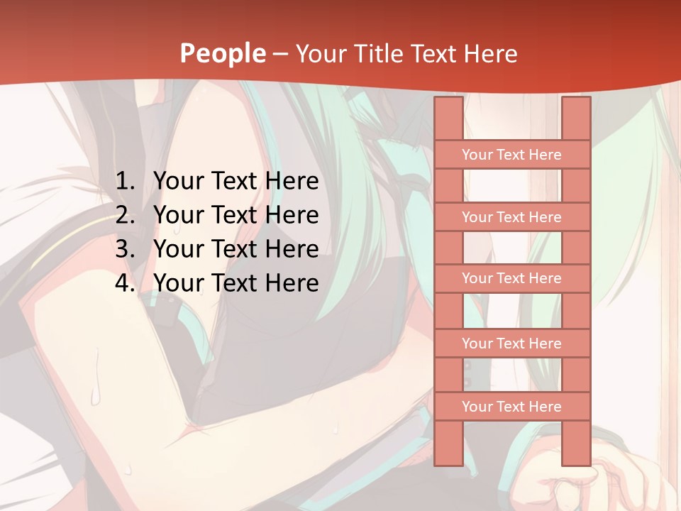 A Couple Of Anime Characters Sitting Next To Each Other PowerPoint Template