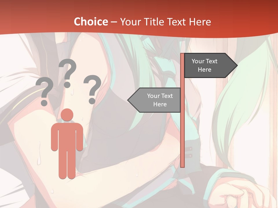A Couple Of Anime Characters Sitting Next To Each Other PowerPoint Template