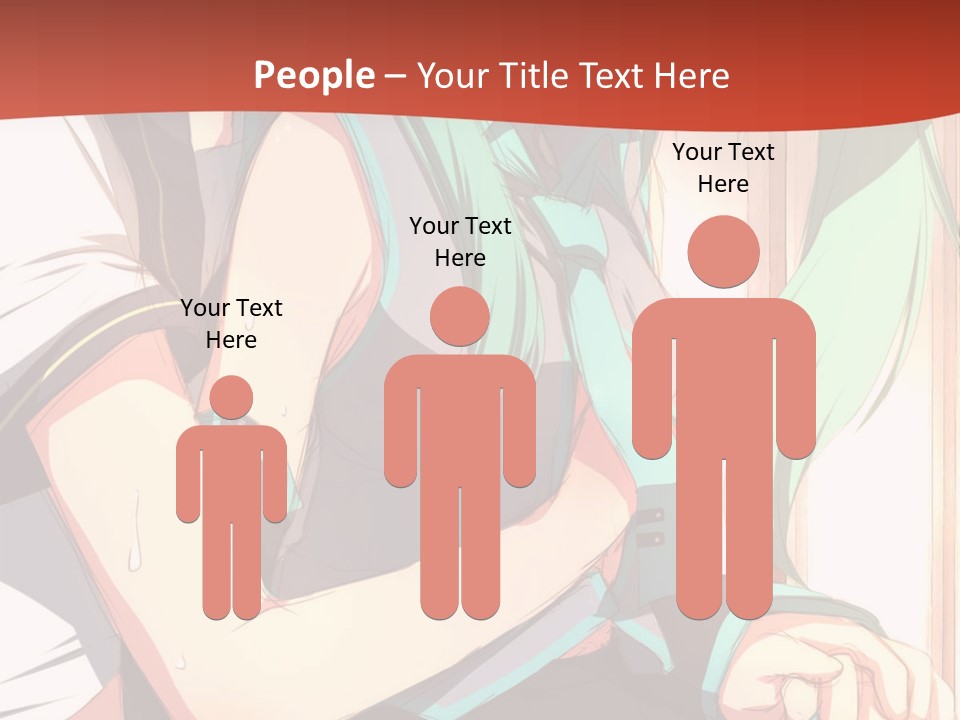 A Couple Of Anime Characters Sitting Next To Each Other PowerPoint Template