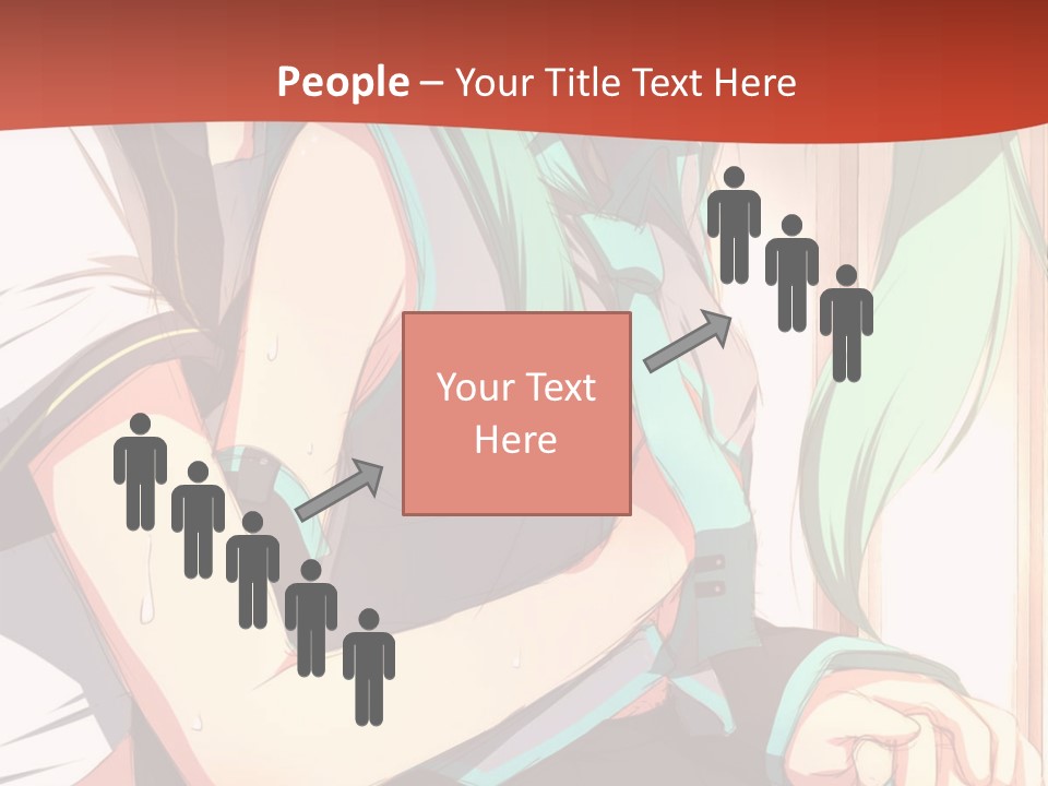 A Couple Of Anime Characters Sitting Next To Each Other PowerPoint Template