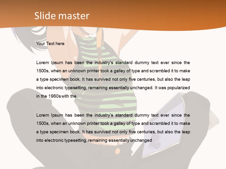 A Woman Sitting On The Floor With A Laptop PowerPoint Template