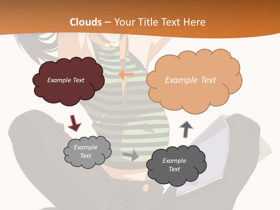 A Woman Sitting On The Floor With A Laptop PowerPoint Template